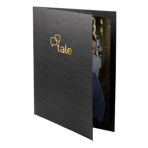 Black Linen Weave Textured Print Folders
